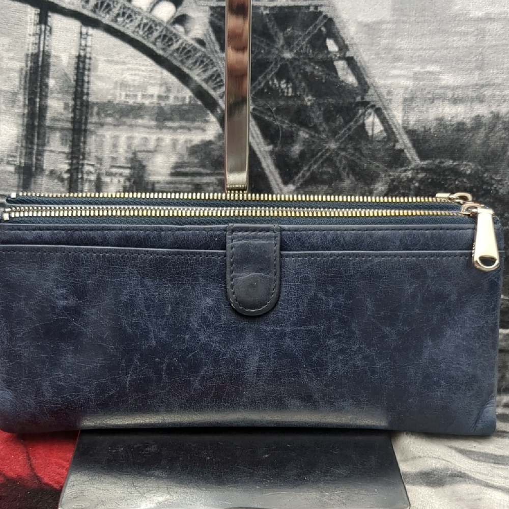 HOBO Blue Clutch Wallet